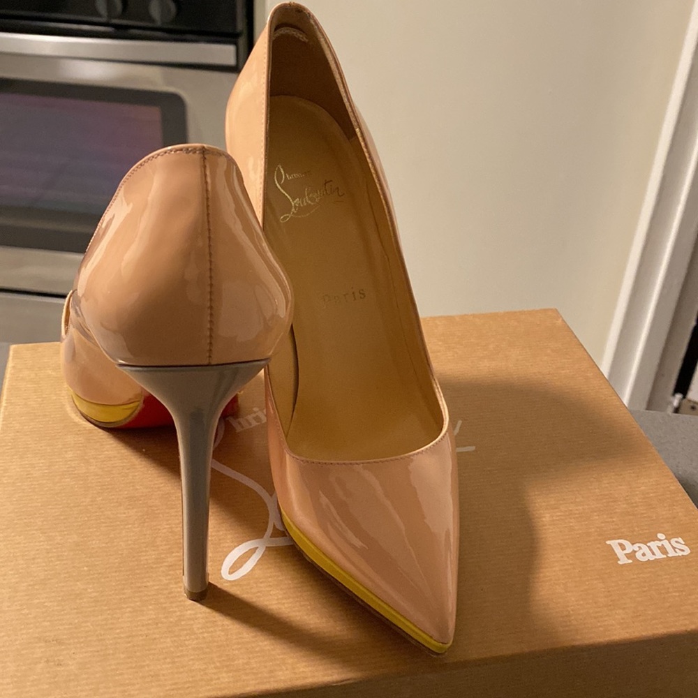 Christian Louboutin Pigalle 120 patent calf baby pink/Canari - Picture 9 of 12
